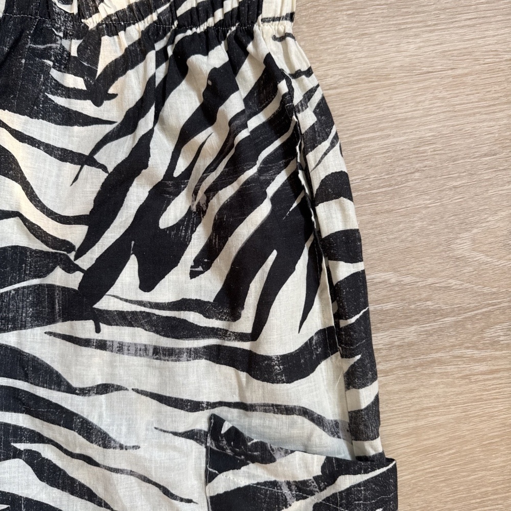 Bryn Walker Xx-Small Linen Vacation Cropped Pull On Pants Leaf Vacation Tropical - Picture 11 of 12